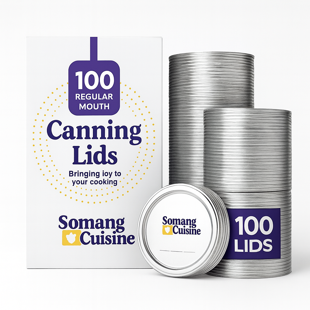 Somang Cuisine - 100 Count: 100 Regular Mouth Canning Lids 304 Stainless Steel