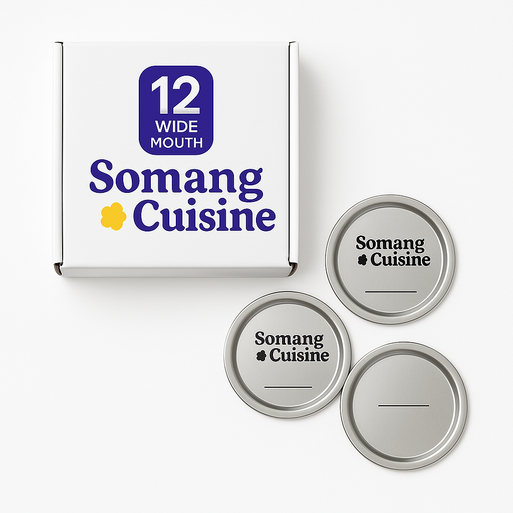 Somang Cuisine - 12 Count: 12 Wide Mouth Canning Lids 304 Stainless Steel
