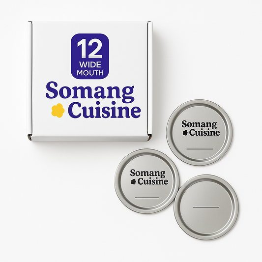 Somang Cuisine - 12 Count: 12 Wide Mouth Canning Lids 304 Stainless Steel