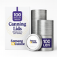 Somang Cuisine - 100 Count: 100 Regular Mouth Canning Lids 304 Stainless Steel