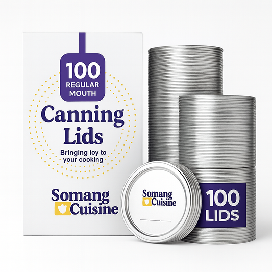 Somang Cuisine - 100 Count: 100 Regular Mouth Canning Lids 304 Stainless Steel