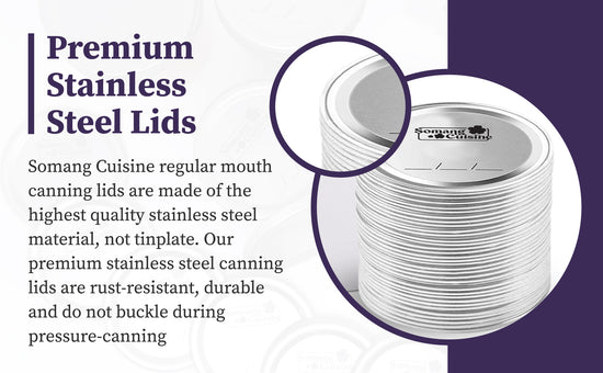 Premium Stainless Steel Regular Mouth Canning Lids and Wide Mouth Canning Lids for Mason jars