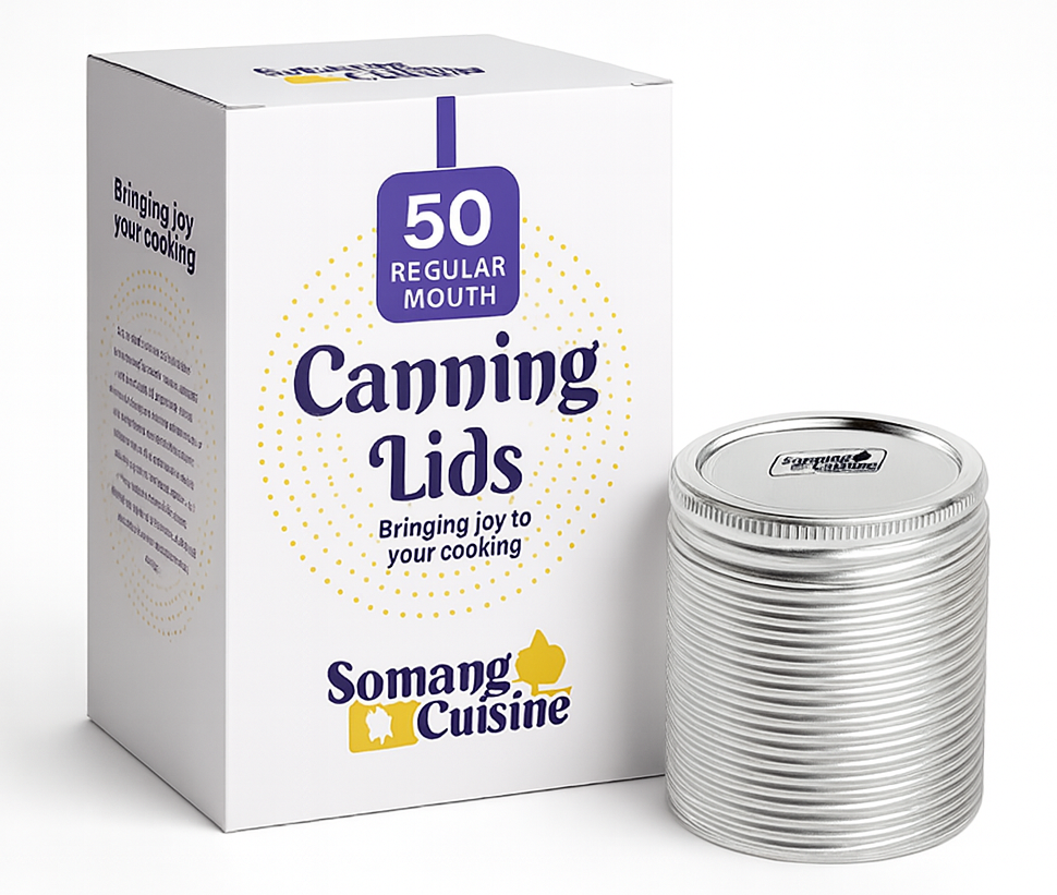 Somang Cuisine - 50 Count: 50 Regular Mouth Canning Lids 304 Stainless Steel